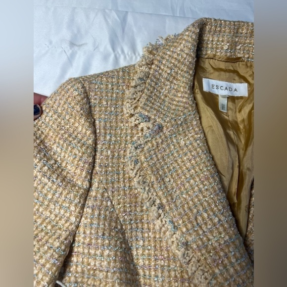 Escada Tan Tweed Blazer and Skirt Set Medium - Picture 5 of 16
